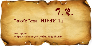 Takácsy Mihály névjegykártya